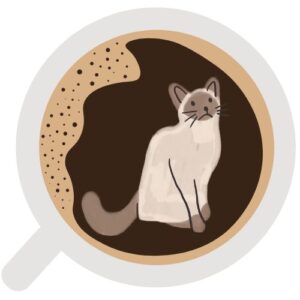 Cat Coffee Cup Reading